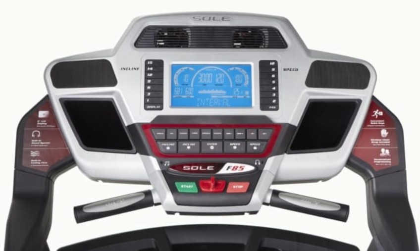 The Console Of The Sole F85 Treadmill Is Full-Featured