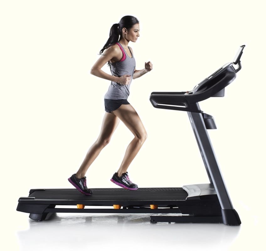 Woman Running On The Top Rated NordicTrack C16450 Treadmill