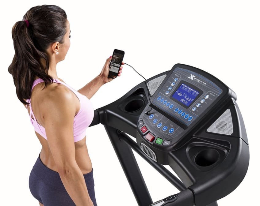 The Xterra Fitness Treadmill Audio Speakers Used With iPhone Cable