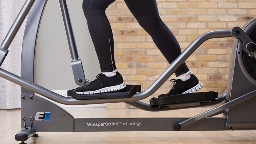 The Life Fitness E1 Go Elliptical In Use In a Home